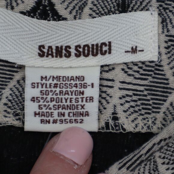 Sans Souci Skirt Womens M Black Flat Front Pockets Back Zip Above Knee A Line - Picture 2 of 16